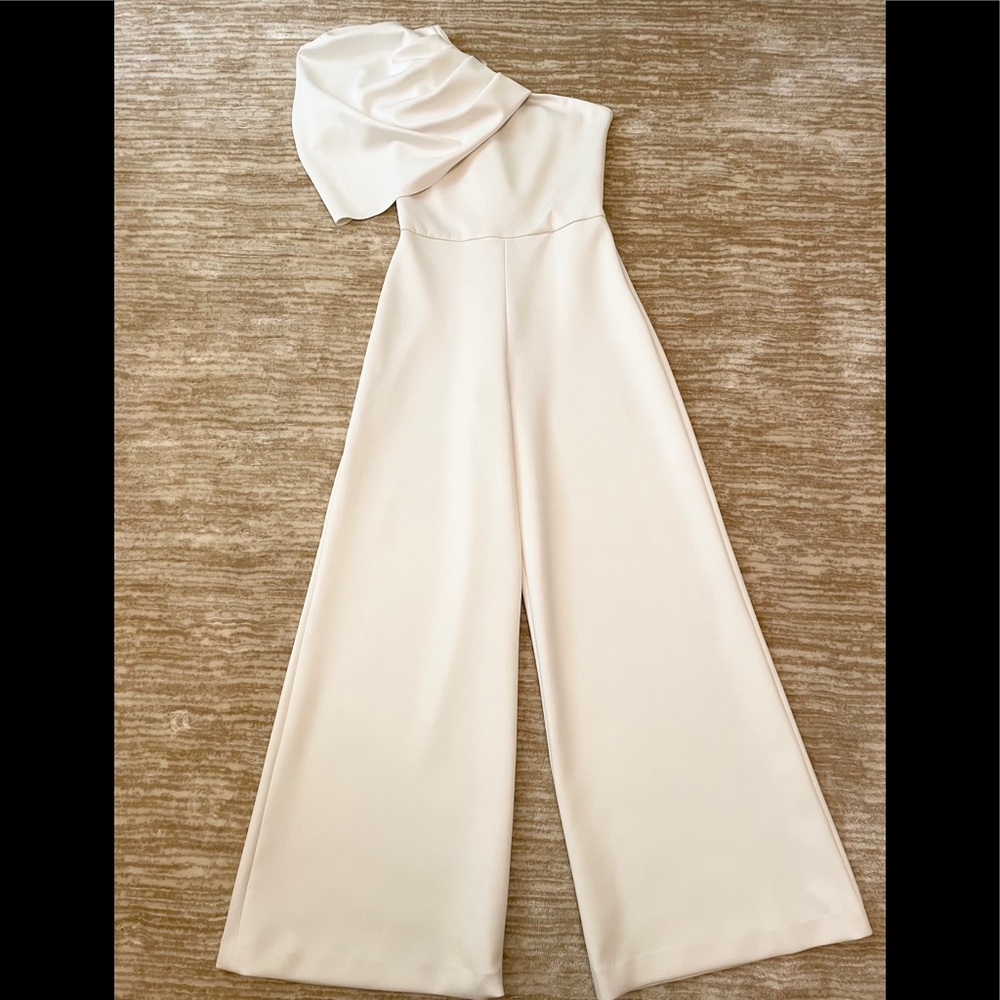 Black Halo White Jumpsuit
